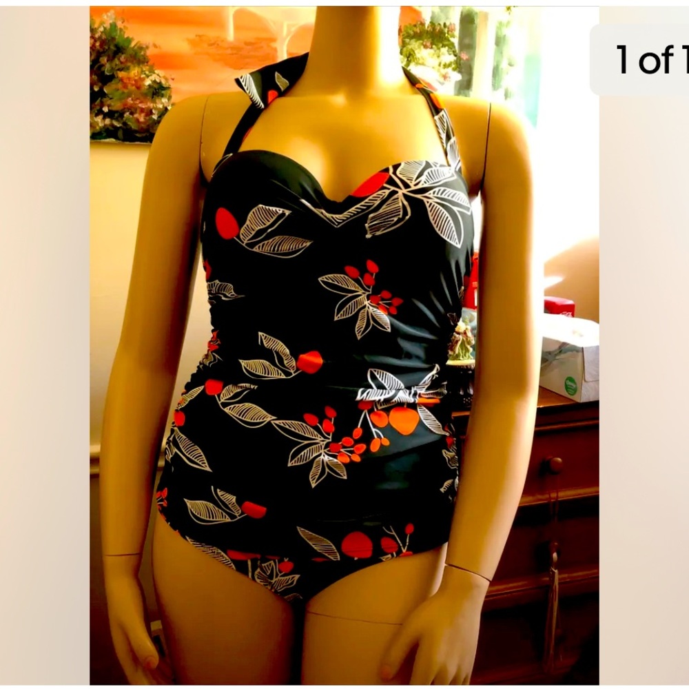 Dark green and orange halter